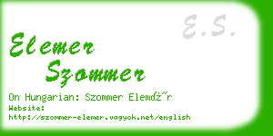 elemer szommer business card